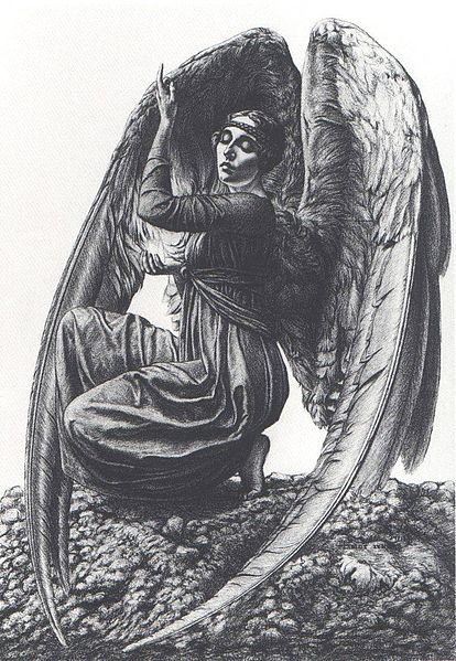 L'ange de mort, 1919, by Carlos Schwabe.